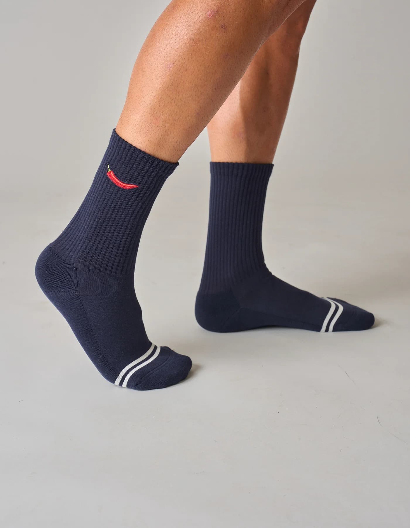 Calcetines Chili Bordados Azul Marino/Blanco - SAIN-242565_01_V2