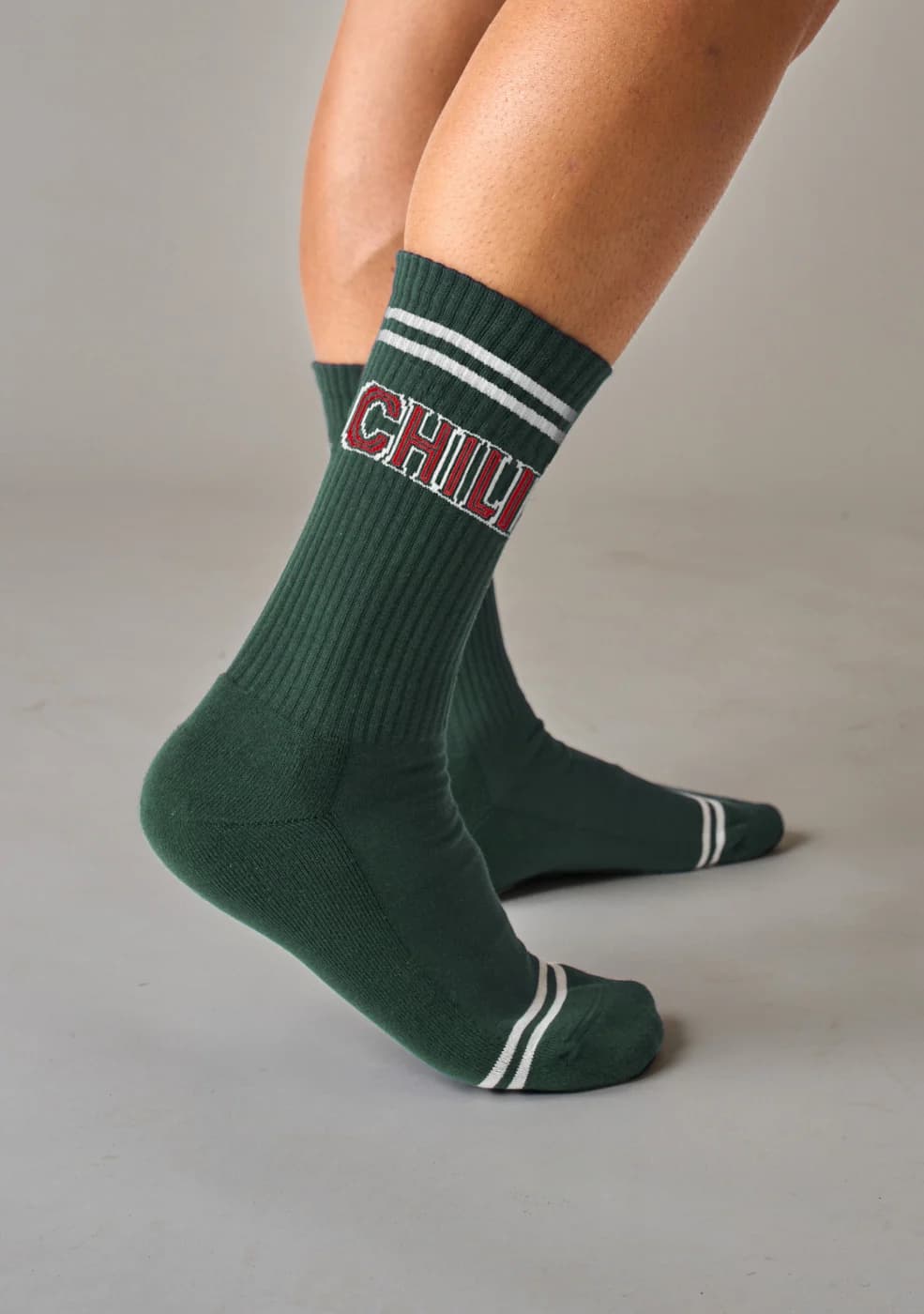Calcetines Chili Rayas Verde Oscuro/Blanco Roto - SAIN-242667_01